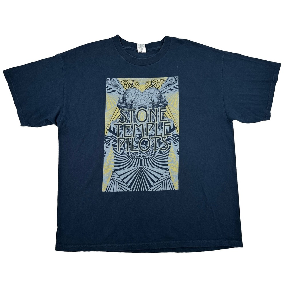 Stone Temple Pilots 2010 Tour Concert Merch T-Shirt Adult 2XL Navy Blue
